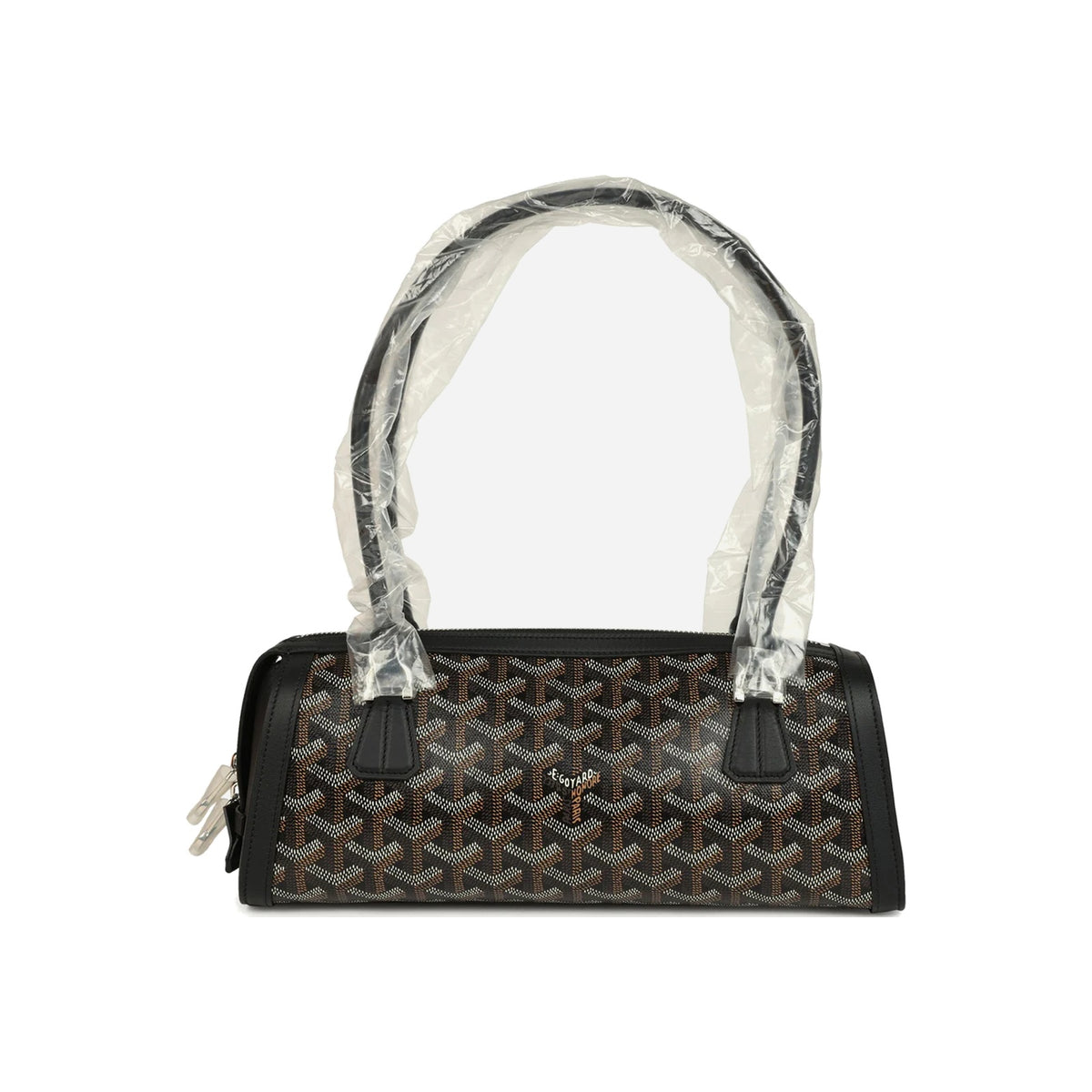 Goyard Goyardine Canvas Bonbonniere Bag Black Chevroches Calfskin Palladium Hardware