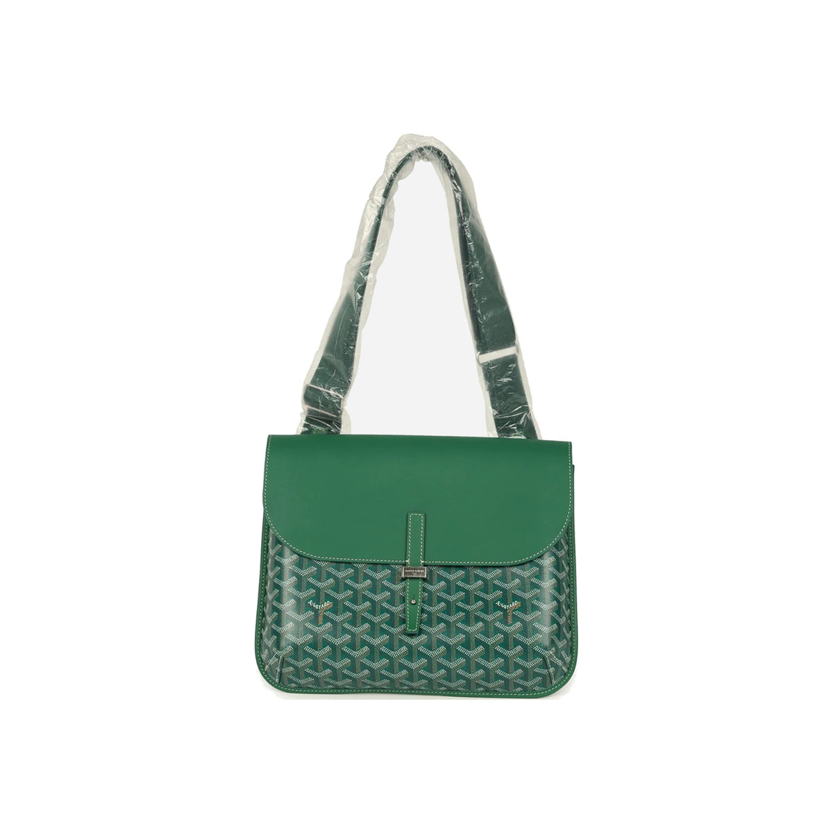 Goyard Coursier Messenger Bag Green Goyardine Canvas & Chevroches Calfskin Palladium Hardware