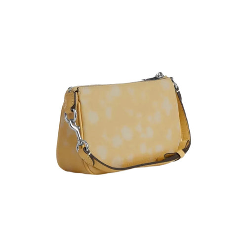 Coach Nolita 19 With Floral Print And Bow in Silver Washed Yellow