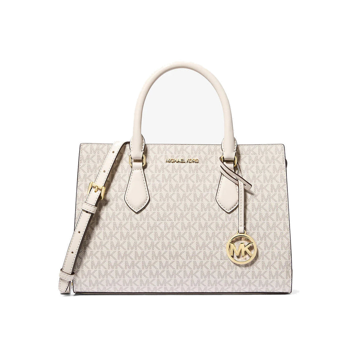 Michael Kors Sheila Medium Logo Satchel Creame