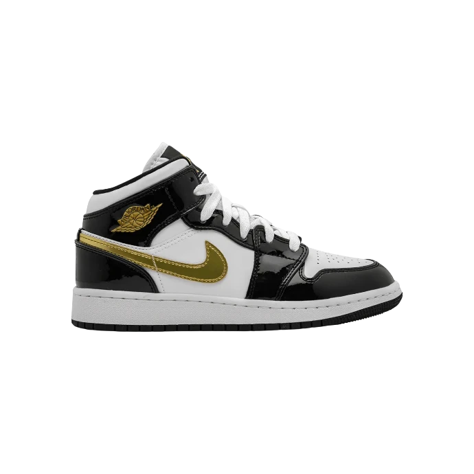 Air Jordan 1 Mid Patent Se 'black Gold'