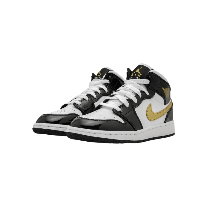 Air Jordan 1 Mid Patent Se 'black Gold'