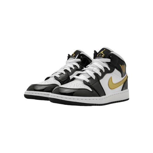 Air Jordan 1 Mid Patent Se 'black Gold'