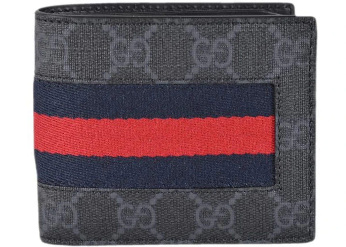 Gucci Bifold Wallet Gg Supreme Web Black