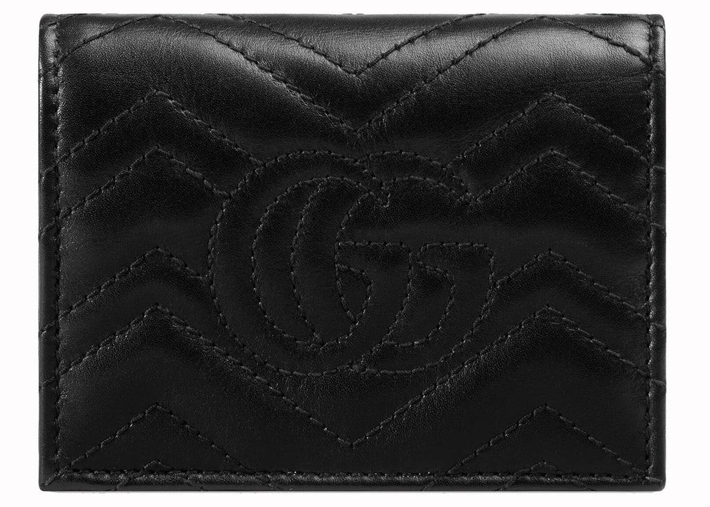 Gucci Gg Marmont Card Case Wallet Matelasse Black