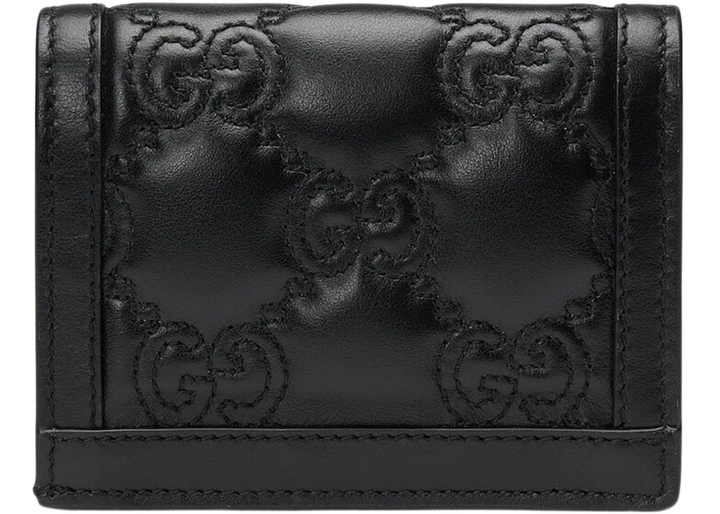 Gucci Gg Matelasse Card Case Wallet Black
