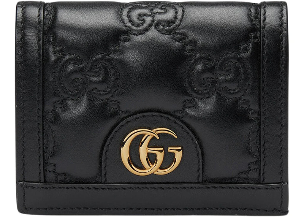 Gucci Gg Matelasse Card Case Wallet Black