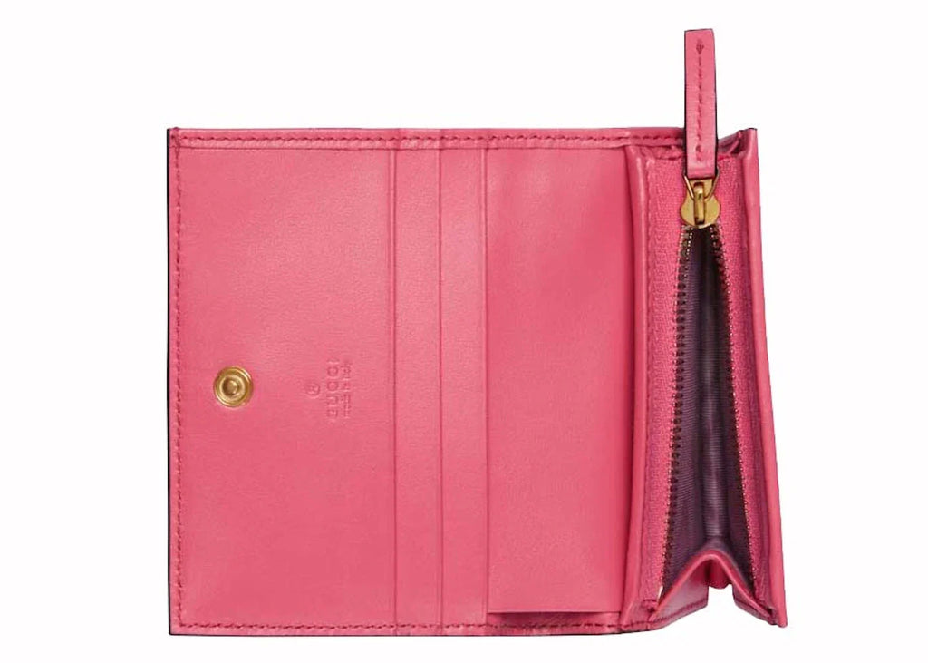 Gucci Gg Matelasse Card Case Wallet Pink