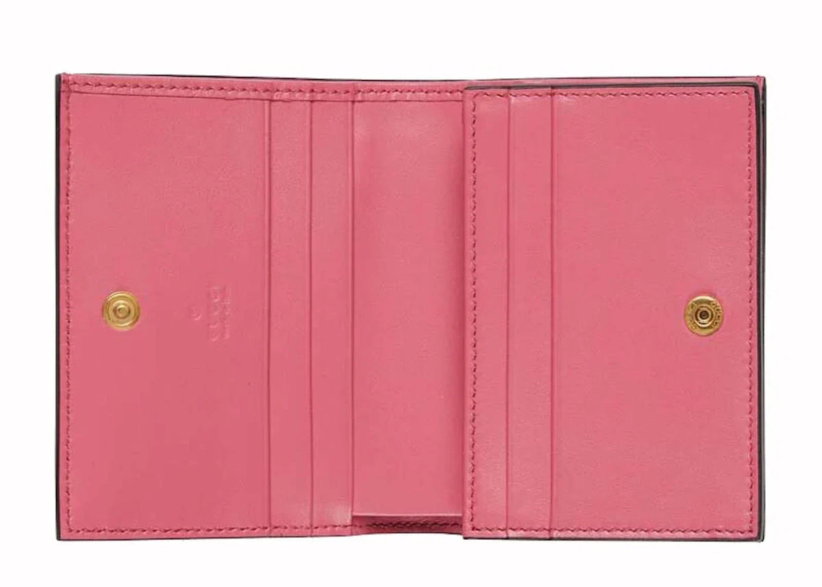 Gucci Gg Matelasse Card Case Wallet Pink