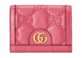 Gucci Gg Matelasse Card Case Wallet Pink