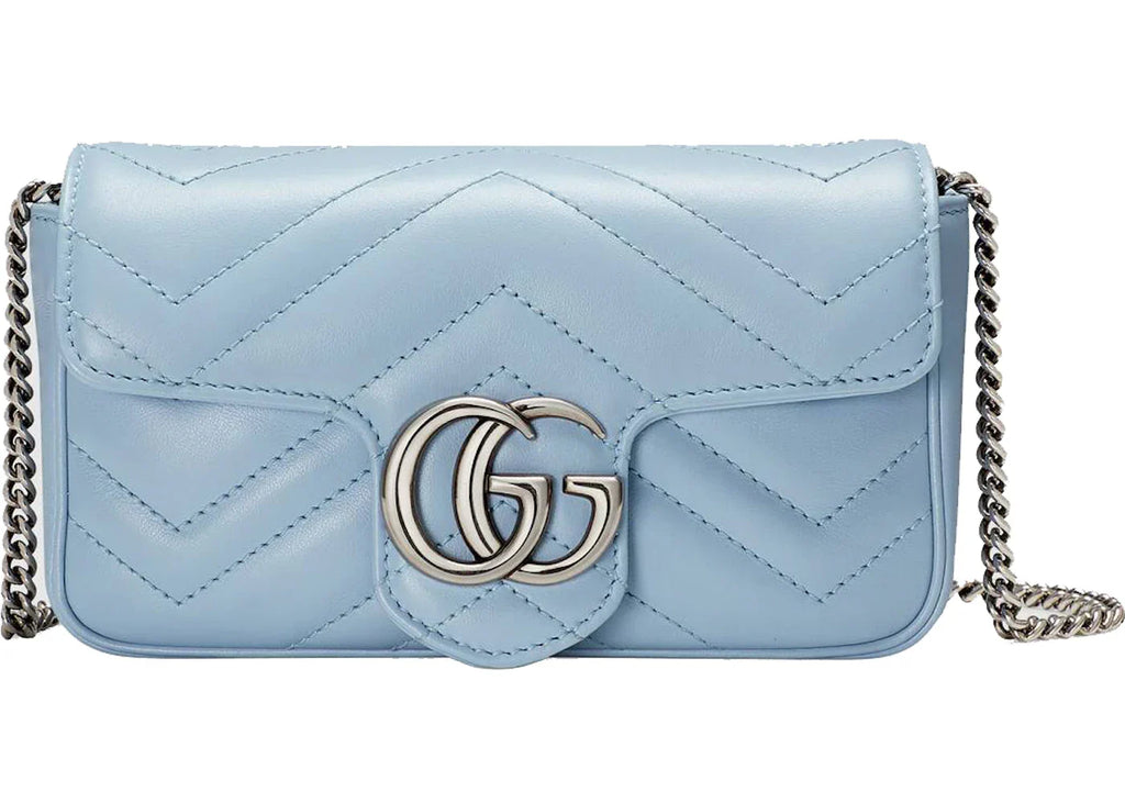 Gucci Gg Marmont Matelasse Super Mini Bag Pastel Blue