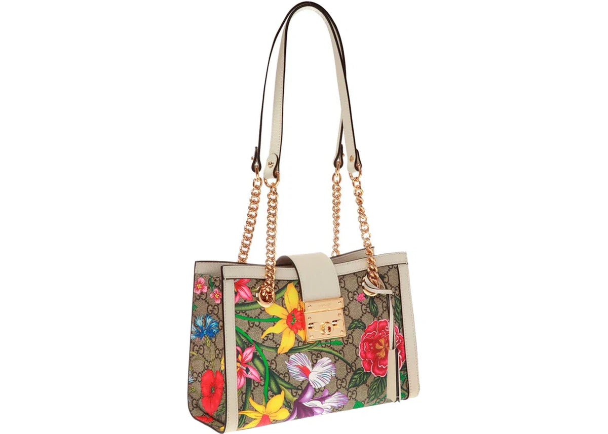 Gucci Padlock Gg Shoulder Bag Flora Ivory