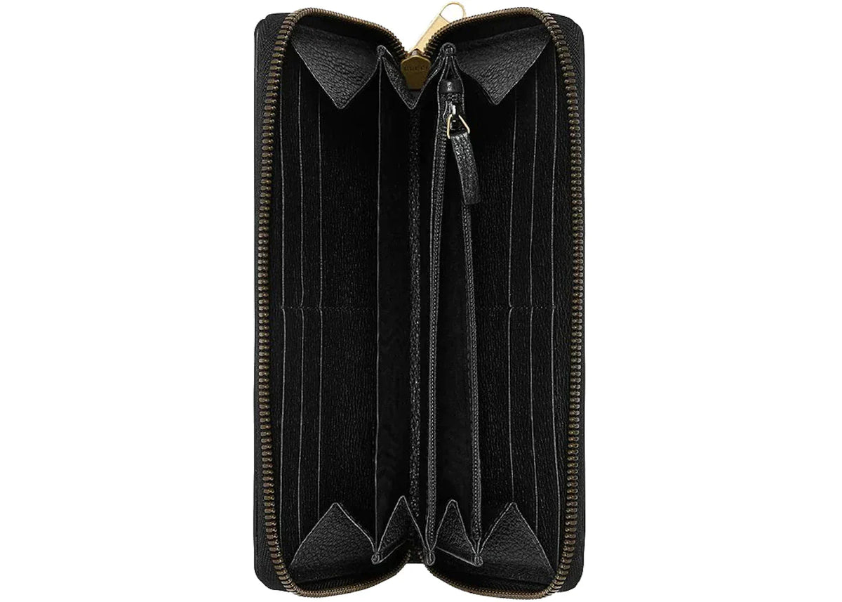 Gucci Print Zip Around Wallet Black