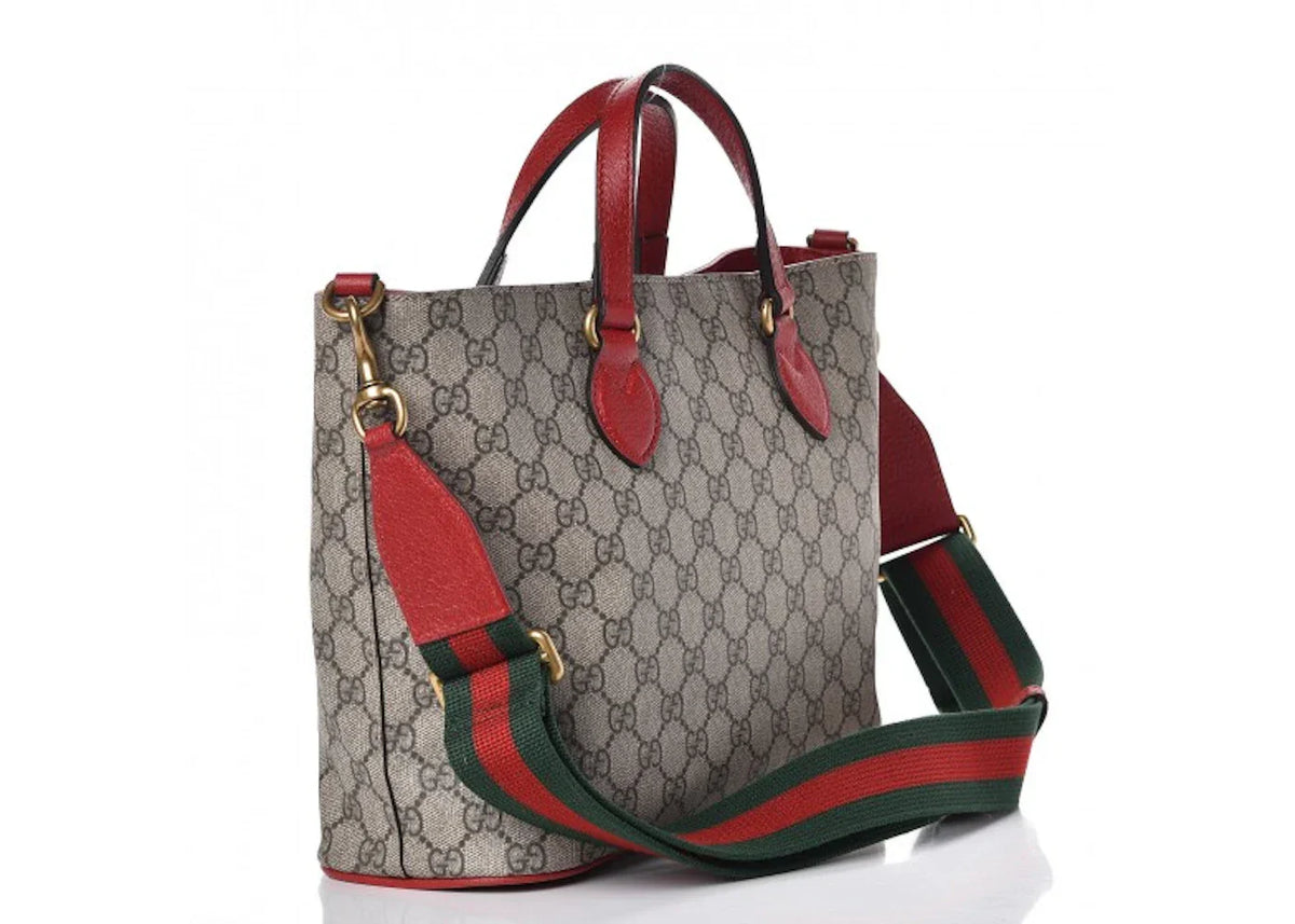 Gucci Tote Monogram Gg Supreme Bosco Red