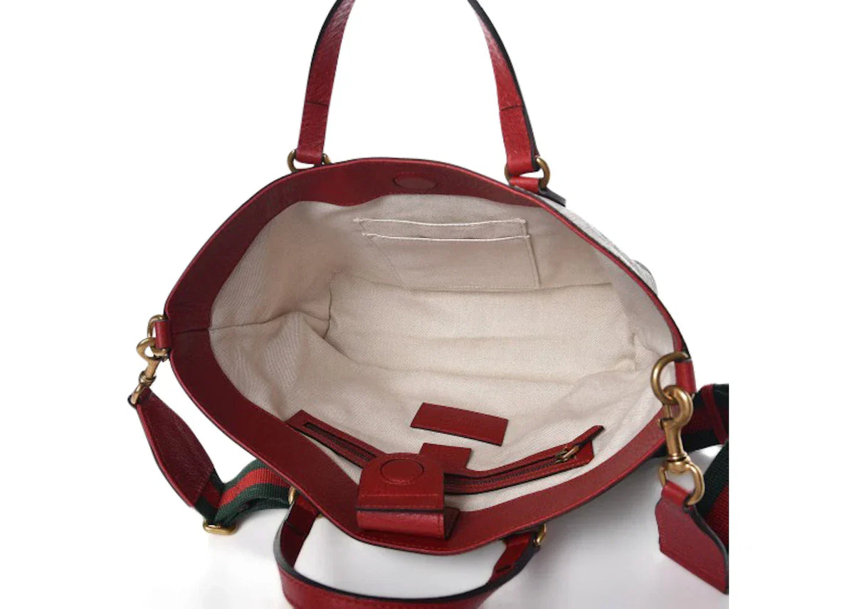 Gucci Tote Monogram Gg Supreme Bosco Red