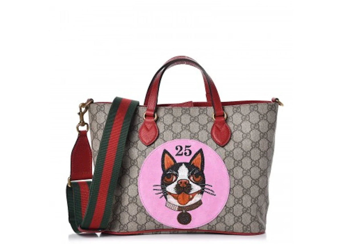 Gucci Tote Monogram Gg Supreme Bosco Red