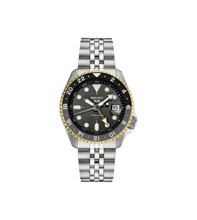 Seiko 5 SSK021 Men Sports GMT Mechanical Automatic Stainless 42.5mm