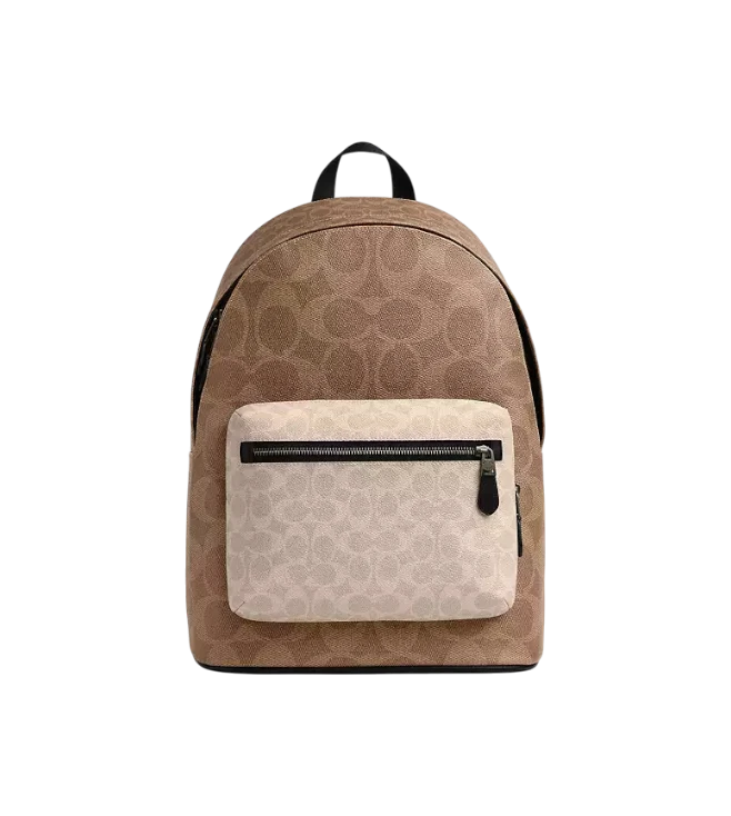 West Backpack In Blocked Signature Canvas | Bags