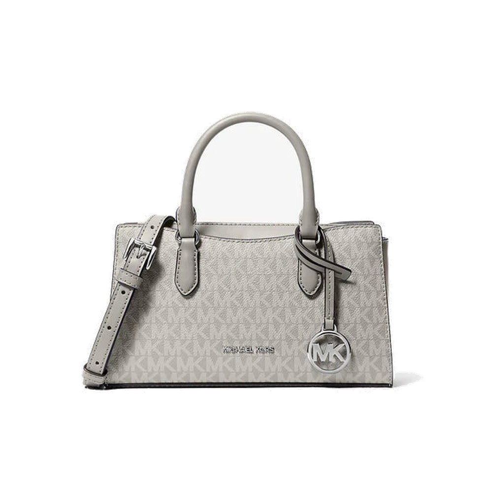 Michael Kors Arden Small Signature Logo Messenger Bag Pearl Grey