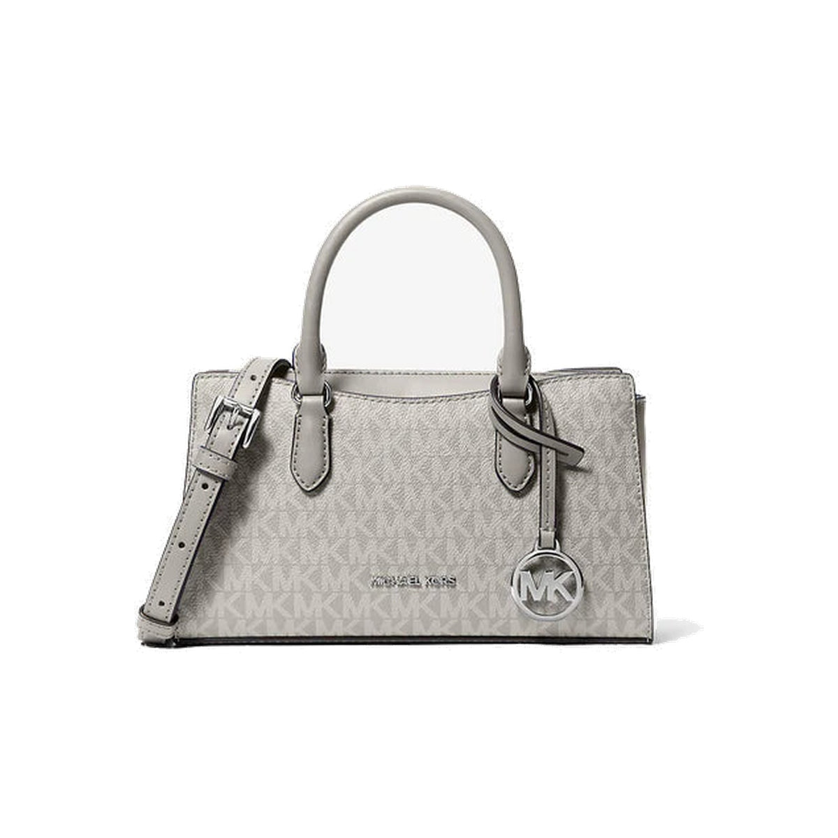Michael Kors Arden Small Signature Logo Messenger Bag Pearl Grey