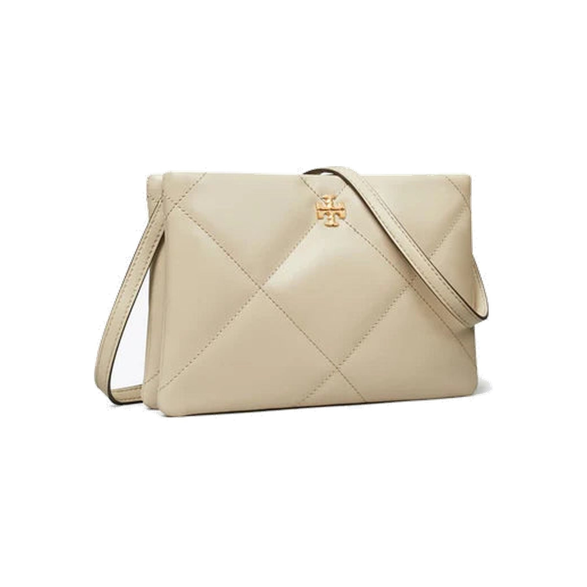 Tory Burch Kira Diamond Quilt Crossbody Bag Light Stone