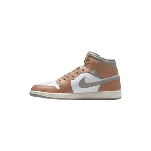 Air Jordan 1 Mid Rattan White College Grey