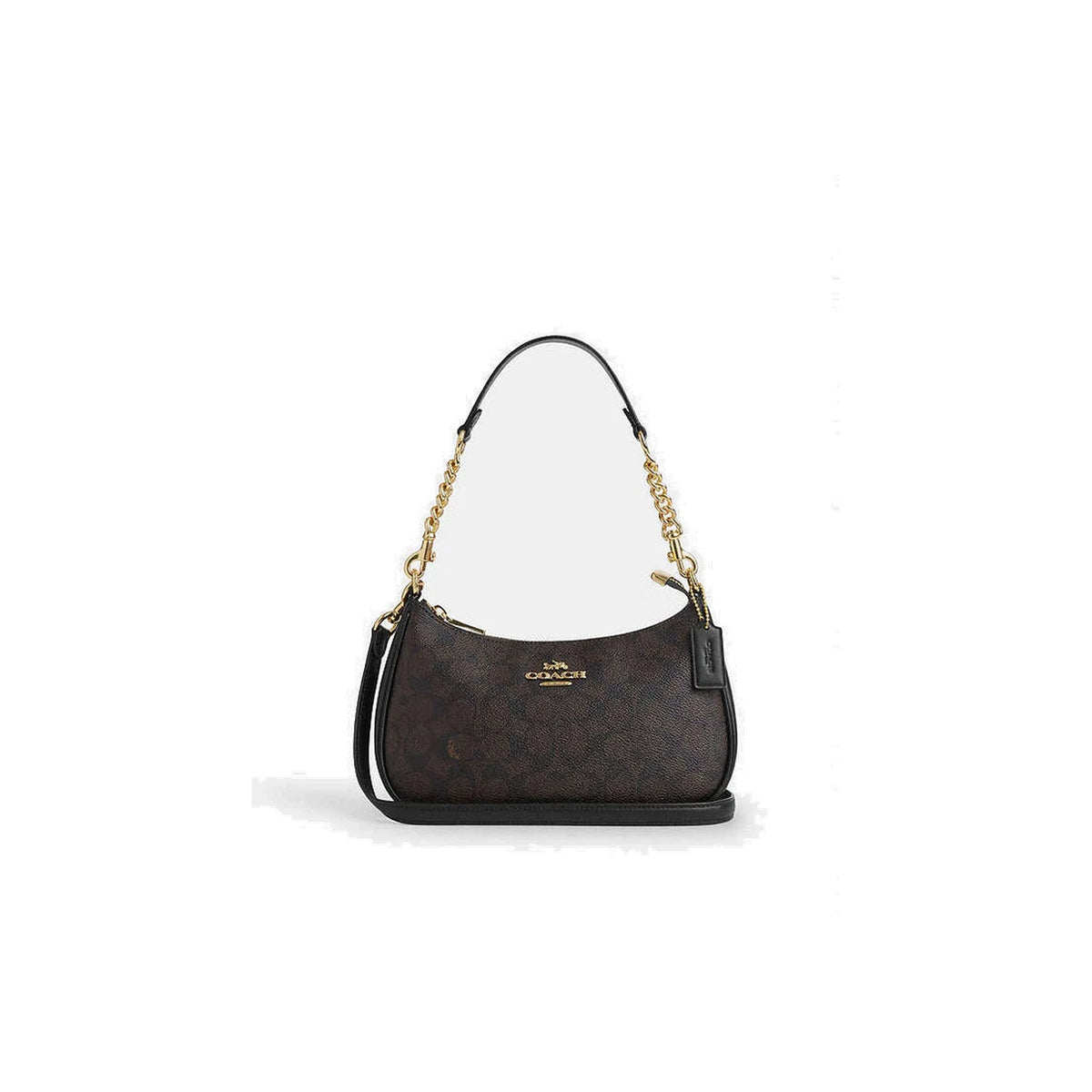 Coach Teri Shoulder Bag In Signature Canvas Signature Canvas-Gold-Walnut-Black