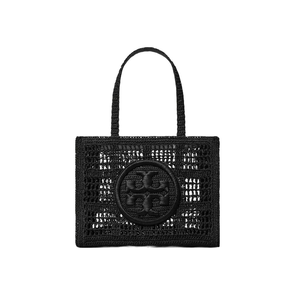Tory Burch Small Ella Hand-Crocheted Tote Black