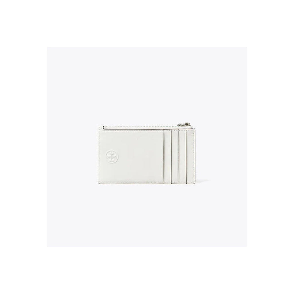 Tory Burch Fleming Distressed Charm Zip Card Case Cirrus Cloud