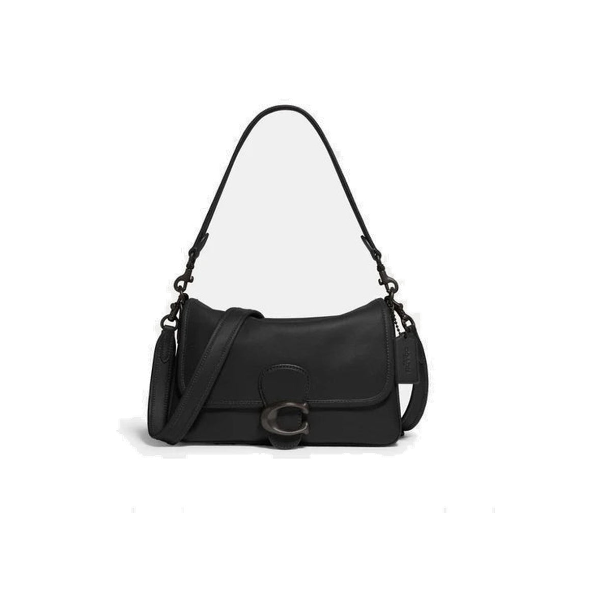 Coach Soft Tabby Shoulder Bag Pewter Black
