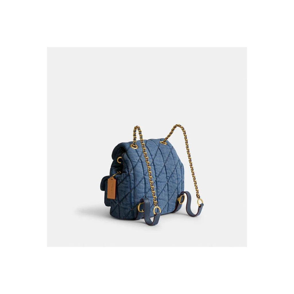 Coach Tabby Backpack With Quilting Brass Indigo