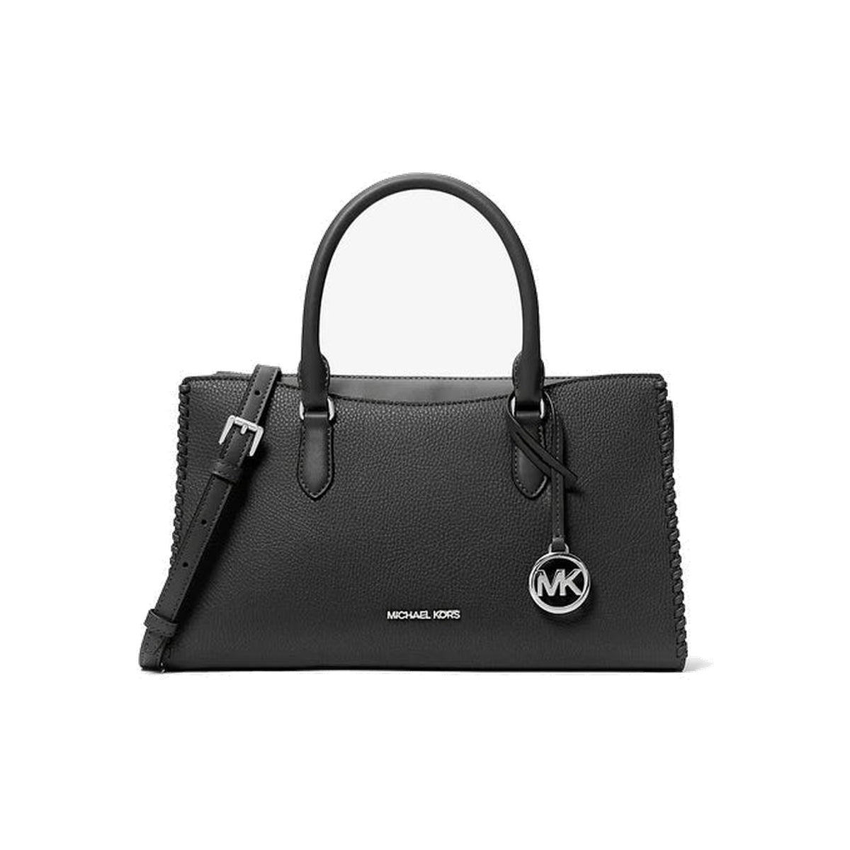 Michael Kors Arden Medium Top-Zip Satchel Black