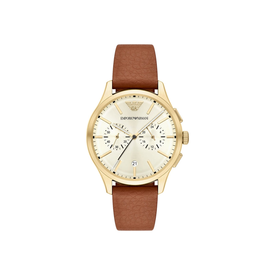 Chronograph Brown Leather Watch (AR11714)