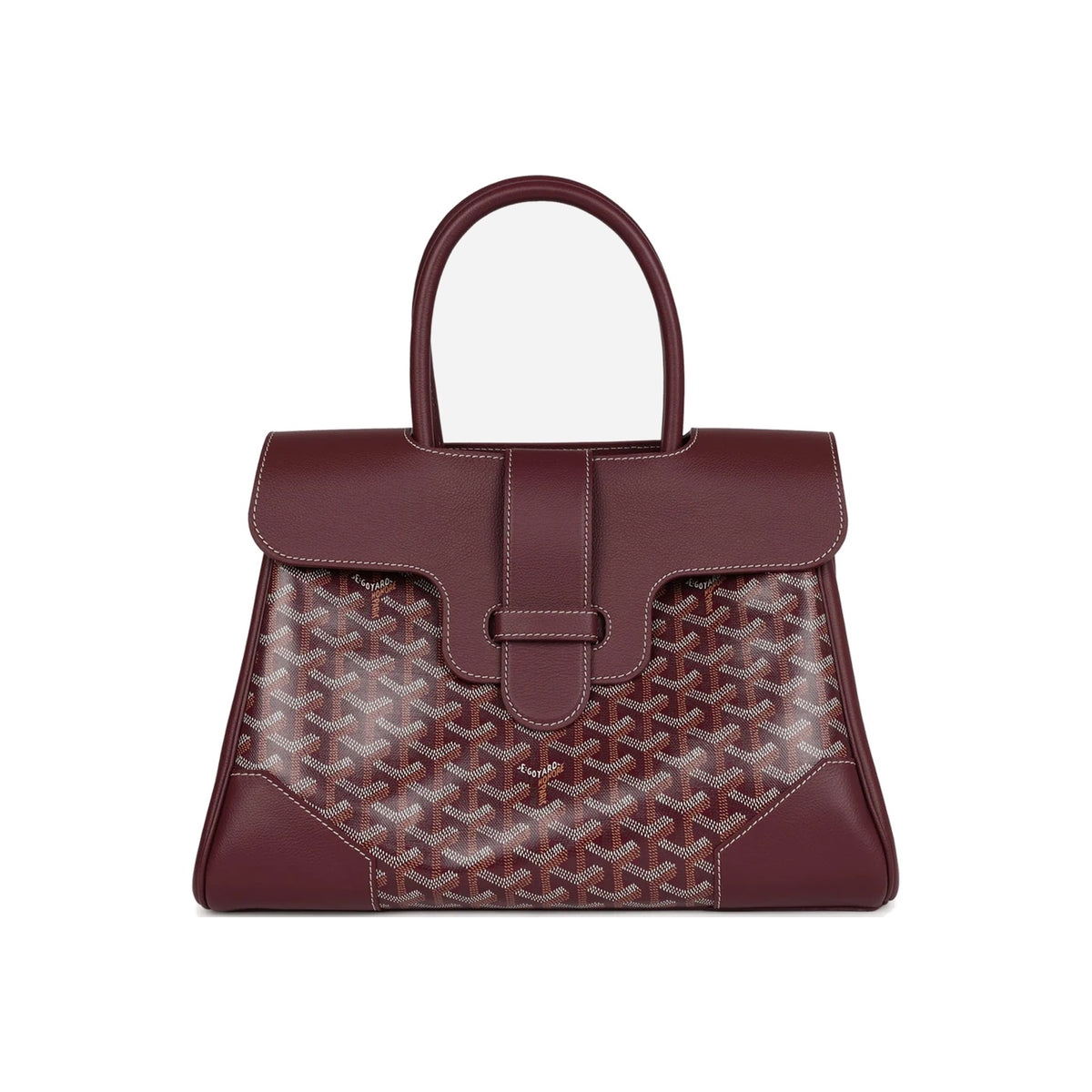 Goyard Saigon Tote Burgundy Goyardine Canvas Palladium Hardware