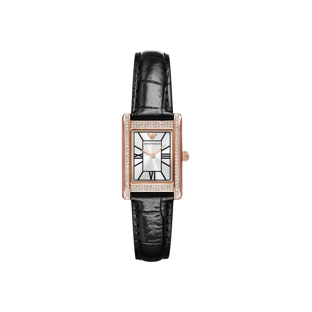 Two-Hand Black Leather Watch (AR11624)