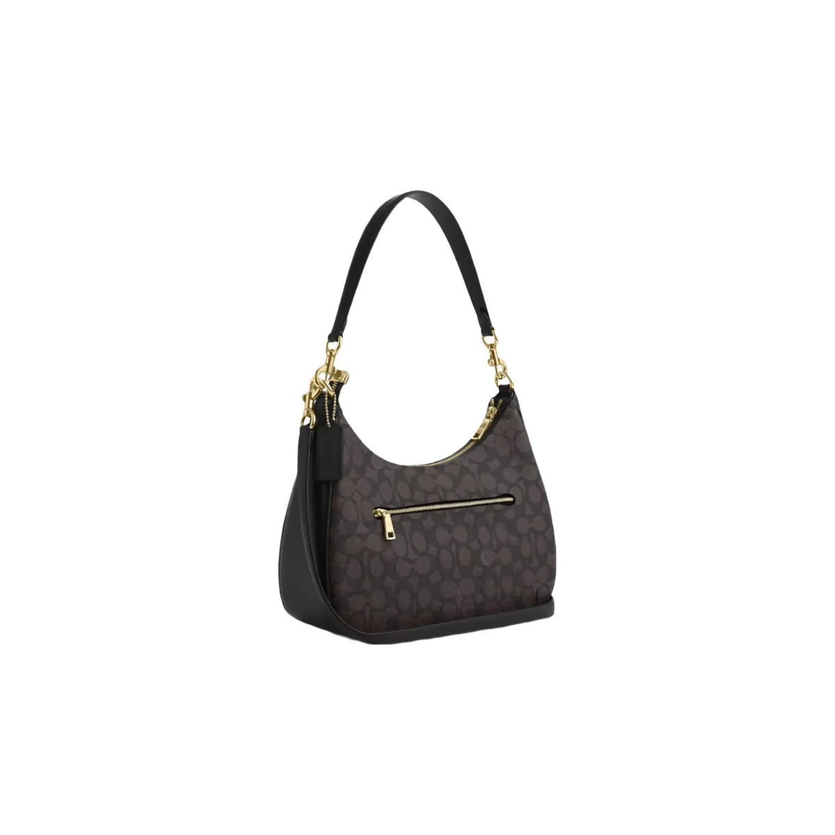 Coach Teri Hobo Bag In Signature Canvas in Gold Walnut Black