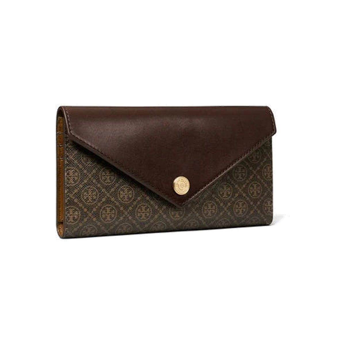 Tory Burch T Monogram Coated Canvas Envelope Wallet French Press