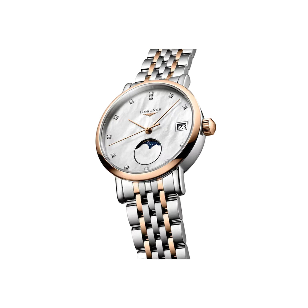 Women’s Longines Elegant Collection Moonphase L4.330.5.87.7 Diamond Quartz Watch
