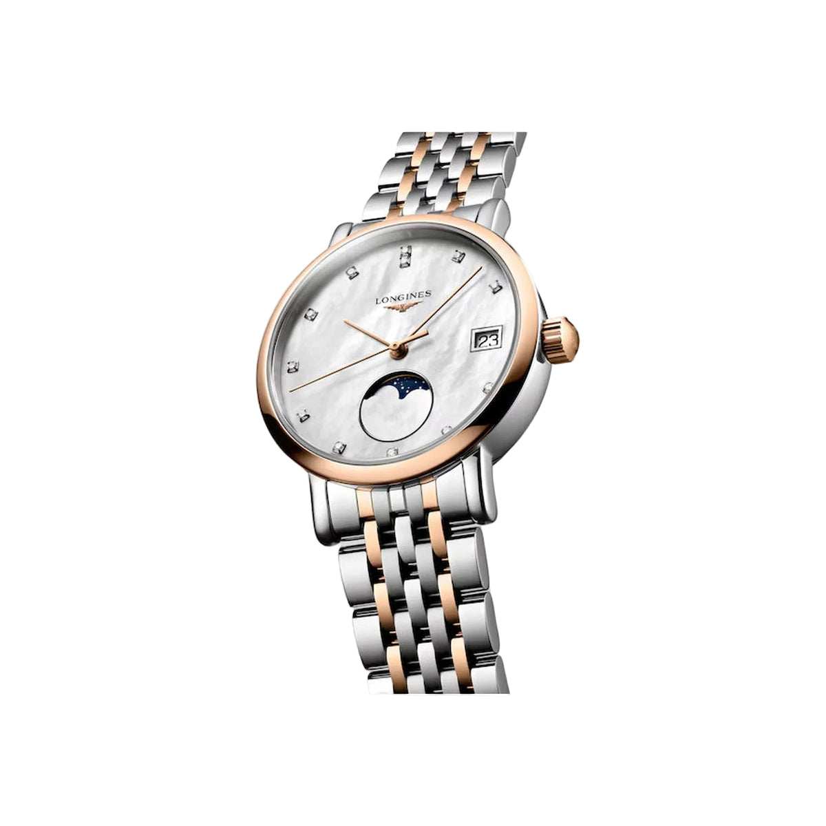 Women’s Longines Elegant Collection Moonphase L4.330.5.87.7 Diamond Quartz Watch