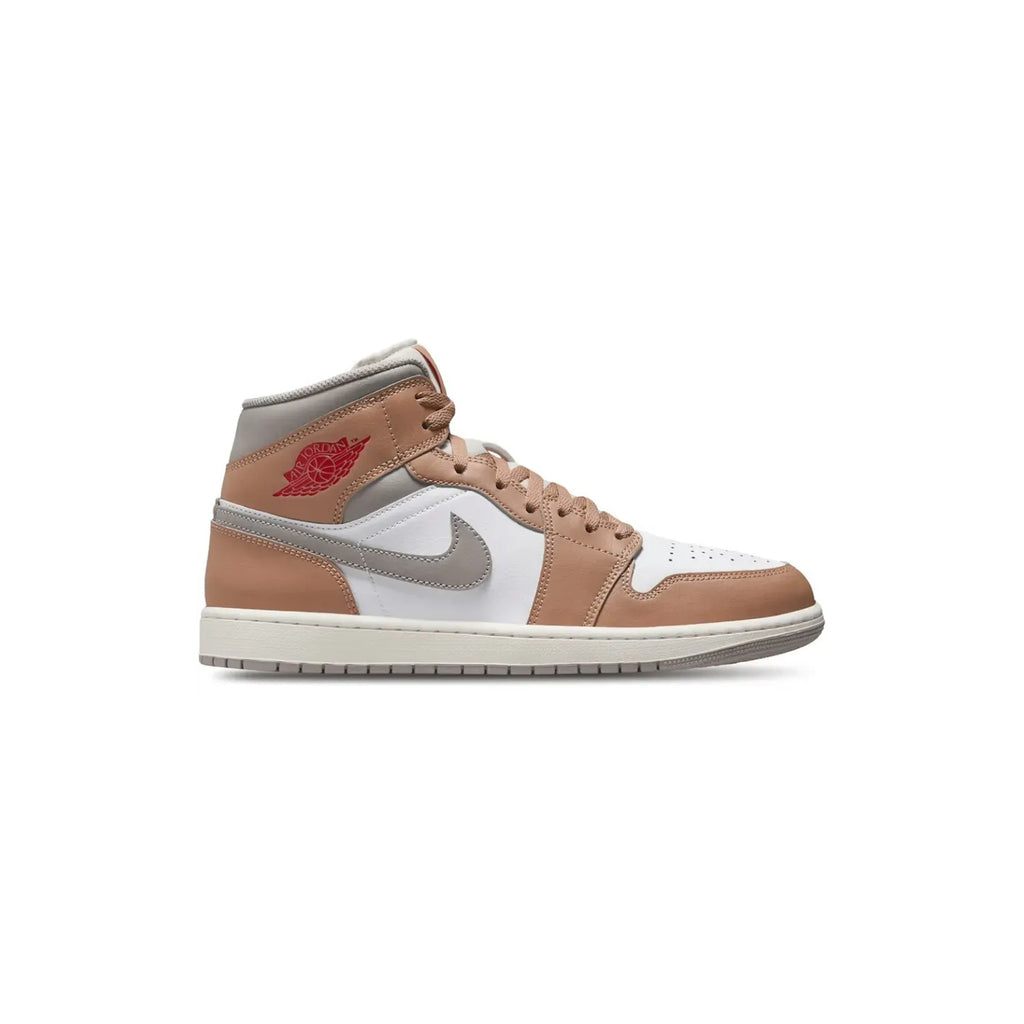 Air Jordan 1 Mid Rattan White College Grey