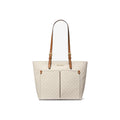 Michael Kors Jet Set Medium Logo Pocket Tote Bag Vanilla