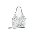 Tory Burch Mini Fleming Metallic Hobo Bag Silver