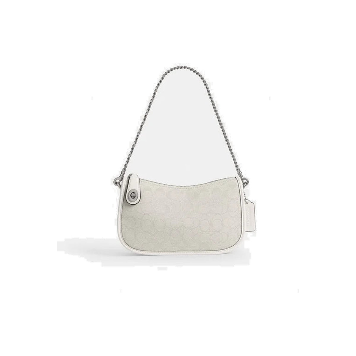 Coach Swinger Bag In Signature Jacquard Silver Cloud Chalk