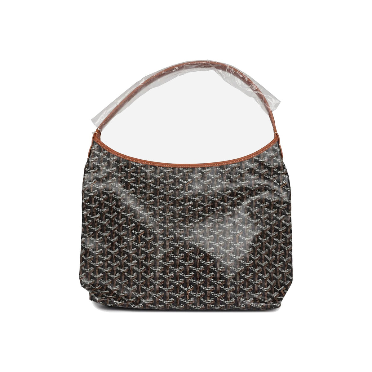 Goyard Goyardine Black and Brown Boheme PM Hobo Bag Palladium Hardware