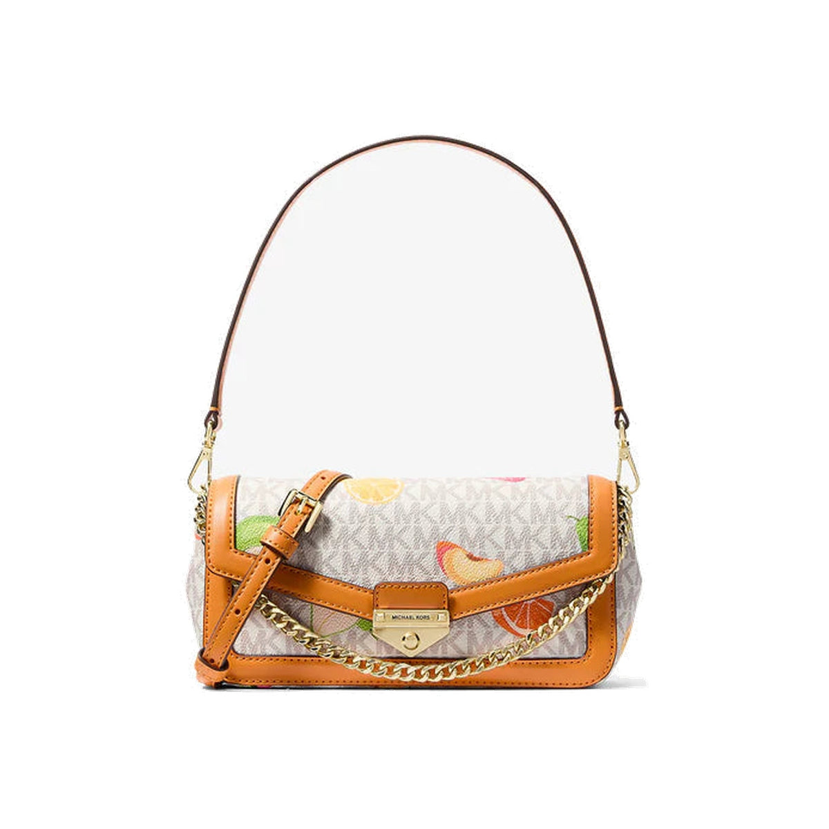 Michael Kors Soho Small Printed Signature Logo Convertible Crossbody Bag Rad Ornge Ml