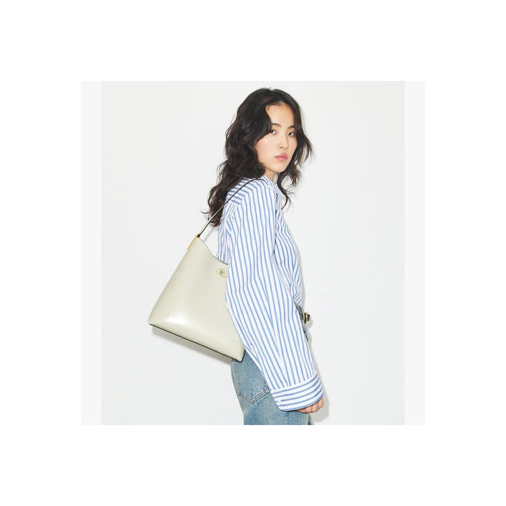 Tory Burch Robinson Spazzolato Hobo Bag SHEA BUTTER