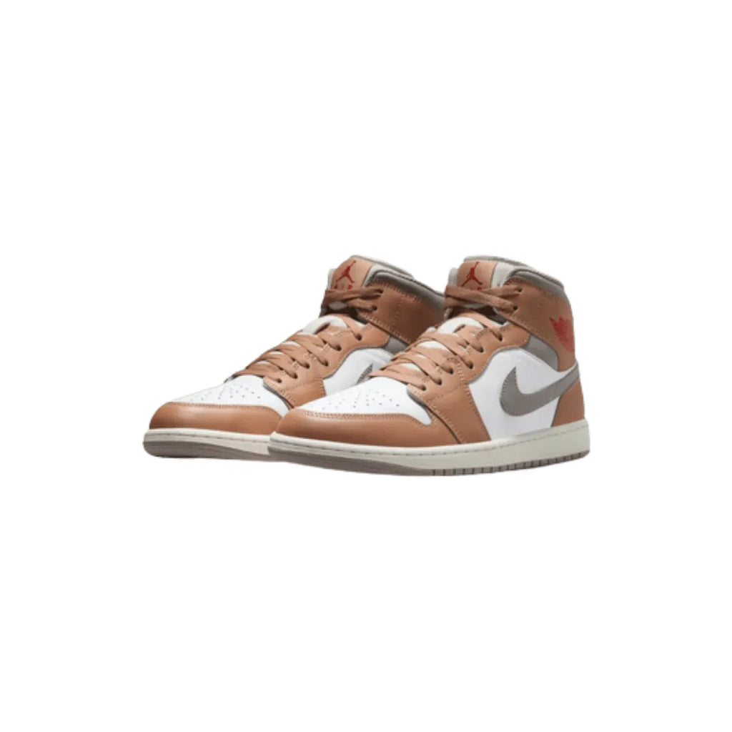 Air Jordan 1 Mid Rattan White College Grey