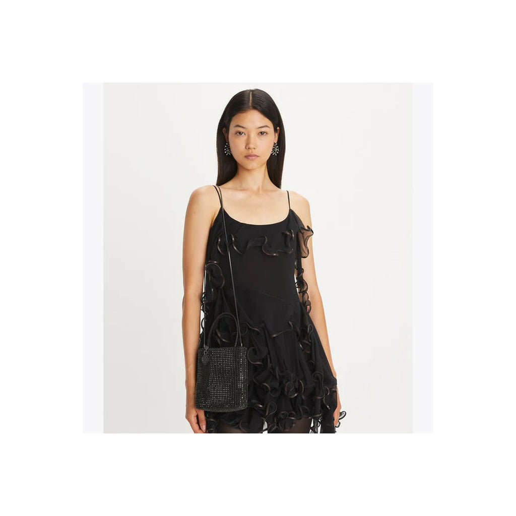 Tory Burch Night Owl Crystal-Embellished Mini Tote Black