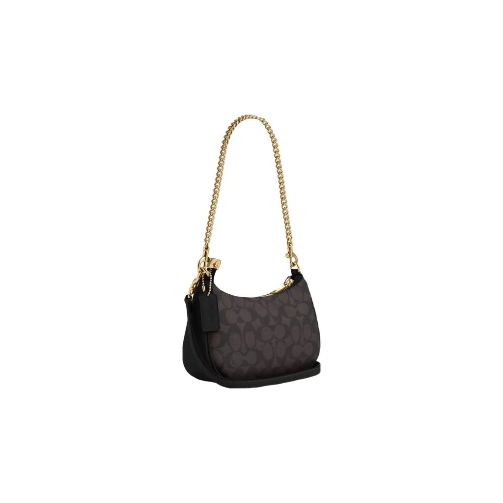Coach Teri Mini Crossbody Bag In Signature Canvas in Gold Walnut Black