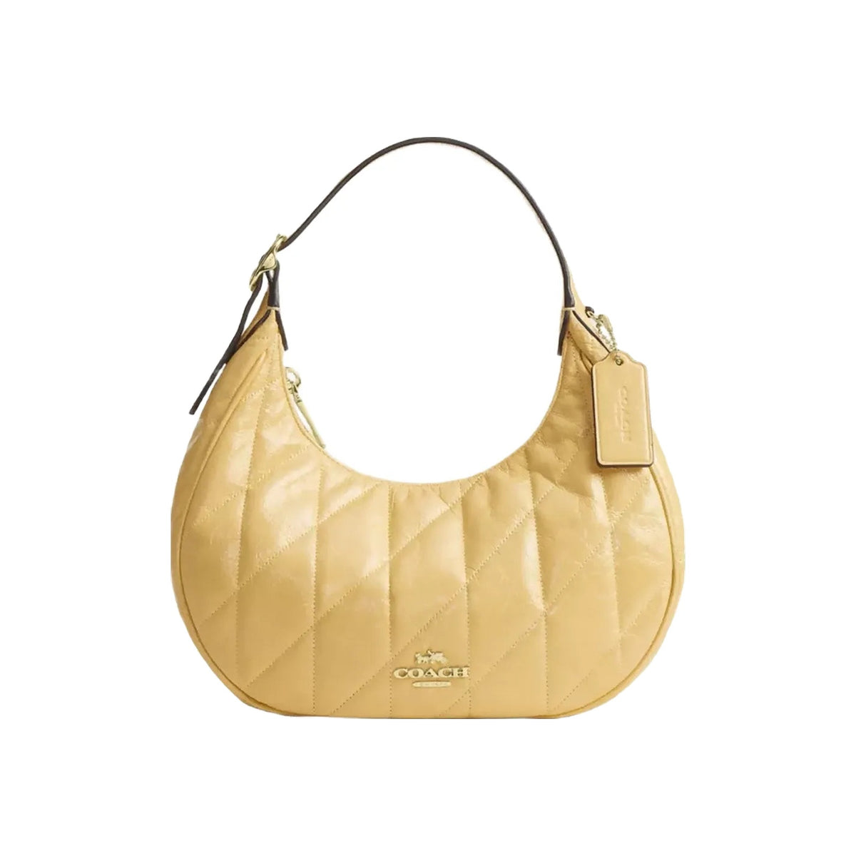 Coach Emily Shoulder Bag With Quilting in Gold Soft Yellow